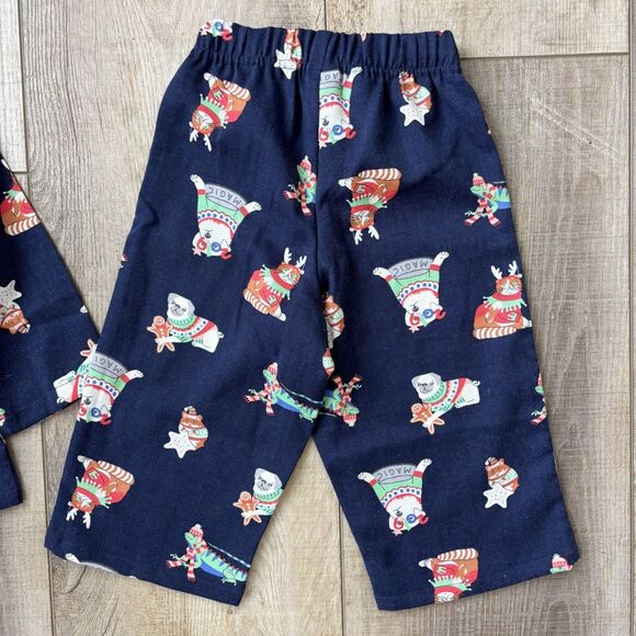 Old Navy Baby Toddler Christmas Pajamas 12-18 Months Holiday Pants Shirt Set NWT - Picture 12 of 13